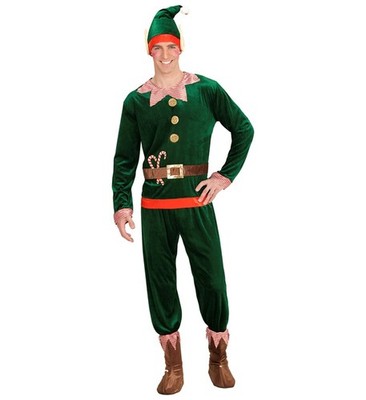Widmann Santa's Little Helper Elf (Coat, Pants, Shoe Covers, Hat With Ears) (L) 