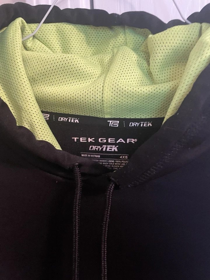 Sudadera con capucha y rendimiento Tek Gear DryTek para hombre talla 4XB negra Foto 2 de 4