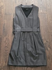🩶Alexander Wang Gray Sleeveless Sheath Dress Belted Wool Blend Size 8 Designer