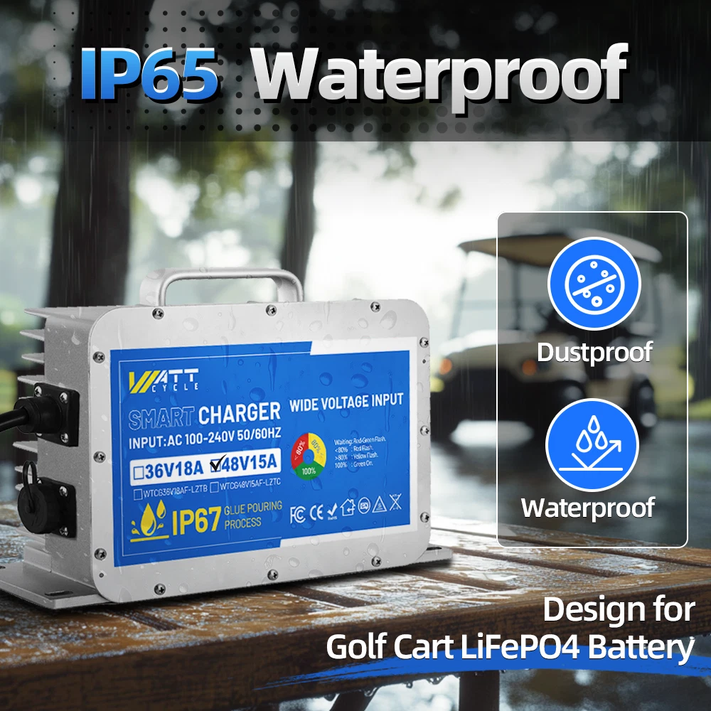 48V 15A LiFePO4 Lithium Battery Charger Aluminum Shell Fast Charging AU Plug