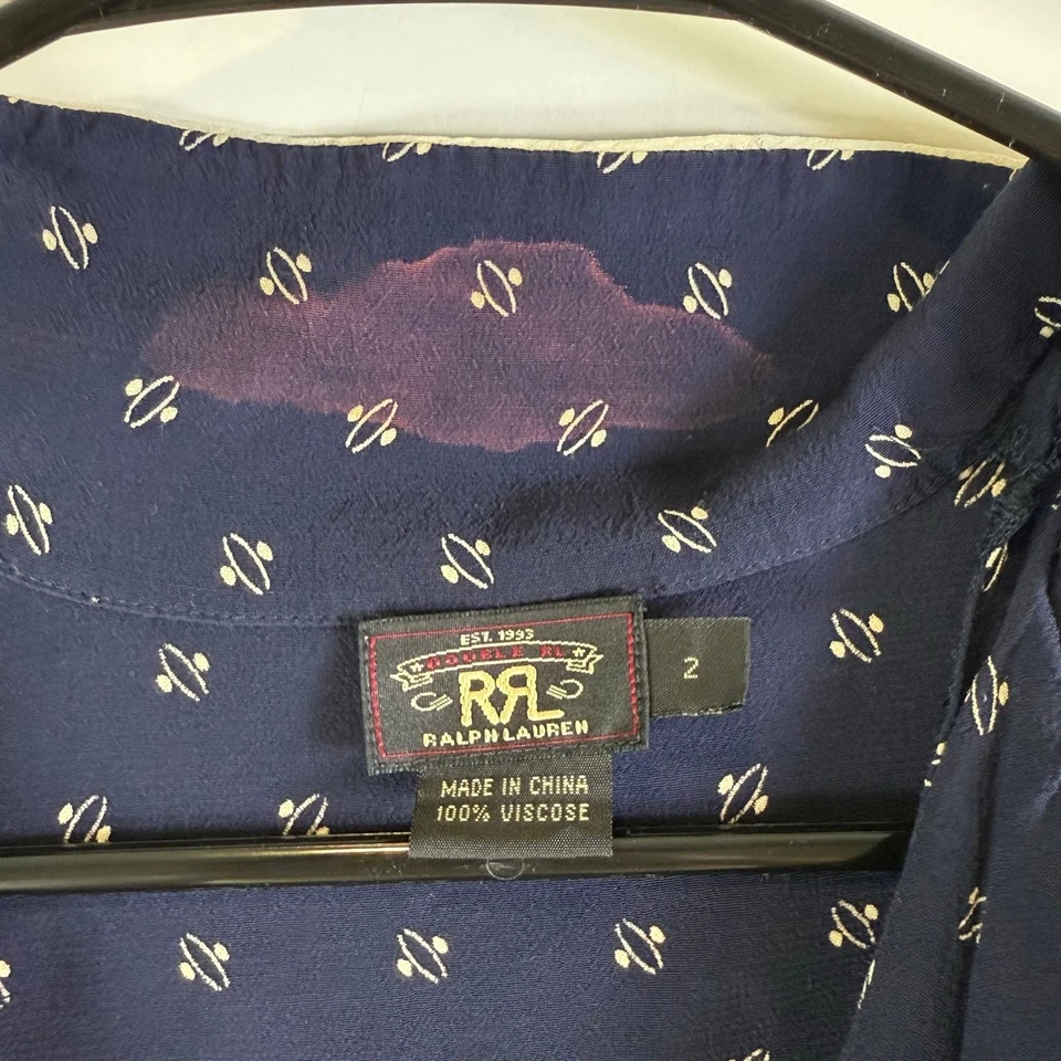 Vestido RRL Doble Ralph Lauren 100% Seda Lunares, Talla 2 Foto 2 de 4