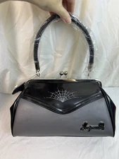 RARE Sourpuss Spiderweb Tattoo Kiss Lock Purse NWT Spooky Goth Halloween