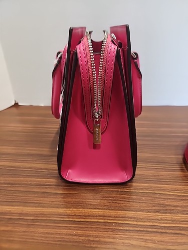 Michael Kors Umhängetasche Sheila Medium Hot Pink Weiß Pailletten Blumenmuster - Bild 6 von 9