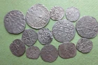 Teutonic order   medieval  13 silver schillings and pfennings lot