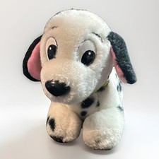 Vintage Disney 101 Dalmatians Lucky Puppy Dog Plush Yellow Collar Small Toy