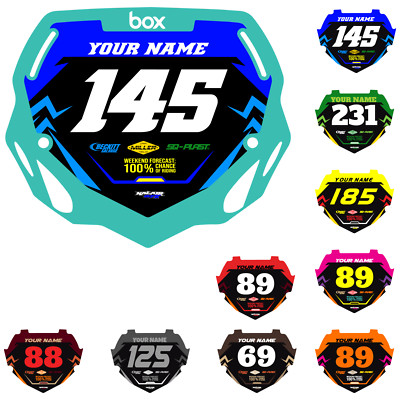 Graphics for BMX Box Two Number Plate Decals - Senior | Junior size options