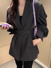 womens fashion gray over size blazer jacket coat outwear