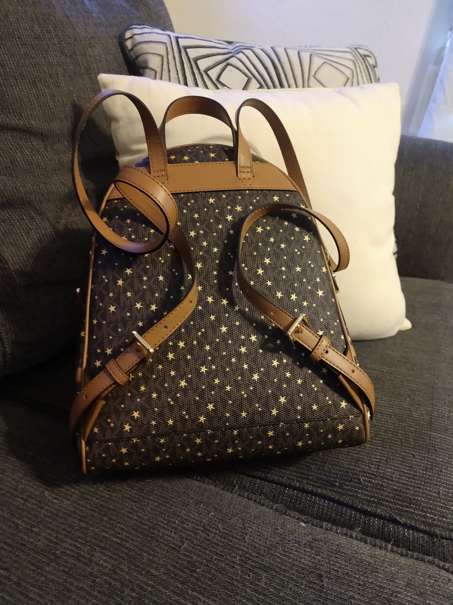 Michael Kors Rhea Zip Logo Stars Brown, Medium Backpack  display picture 2