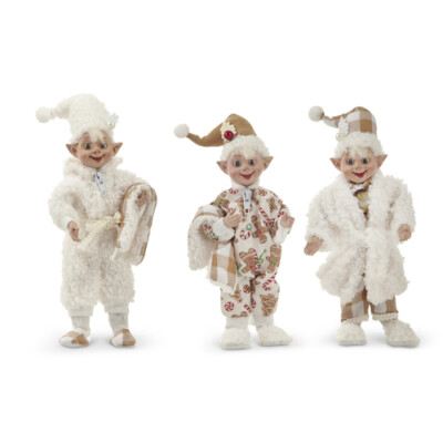 7'' SHERPA BEDTIME ELF Fuzzy Slipper Pajamas YOU CHOOSE Christmas NEW RAZ 4402421