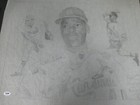 Bob Gibson Signed Tracing Paper Concept Art Autograph Auto PSA/DNA AF92224