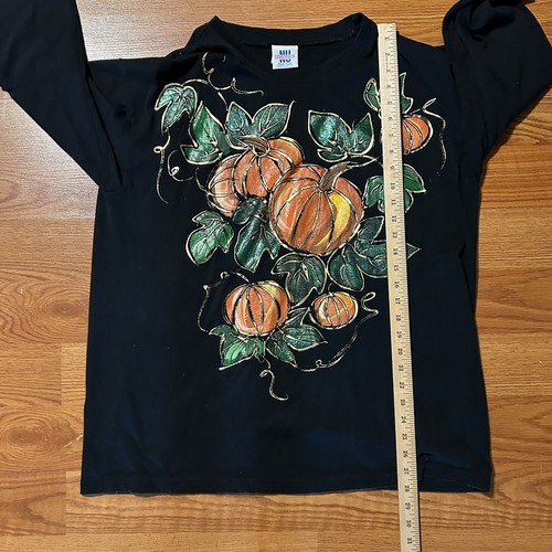 Vtg Nu Dimension One Size T Shirt & Pant Set Pumpkin 3D Painted Halloween READ - Picture 12 of 12