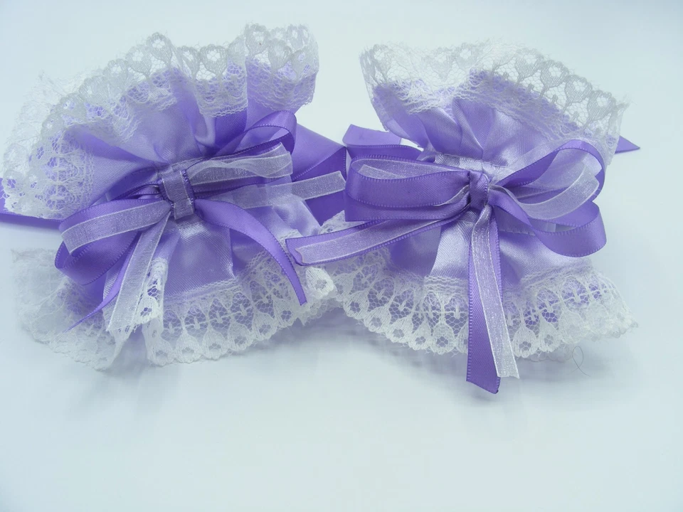 SISSY ADULTO BEBÉ LILA MUÑECA PUÑOS SATINADO ENCAJE KAWII LOLITA DISFRAZ Foto 2 de 4