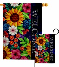 Flower Blooming Welcome Garden Flag Sweet Life Home Decorative Yard House Banner