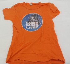 Vintage Darth Vader Lives Kids Large 14-16 Short Sleeve Graphic T Shirt Orange