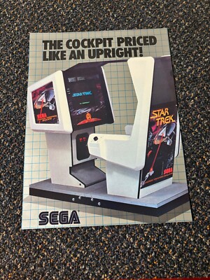 TWO DIFFERENT1983 SEGA FACTORY ORIGINAL STAR TREK VIDEO GAME FLYERS UNCIRCULATED