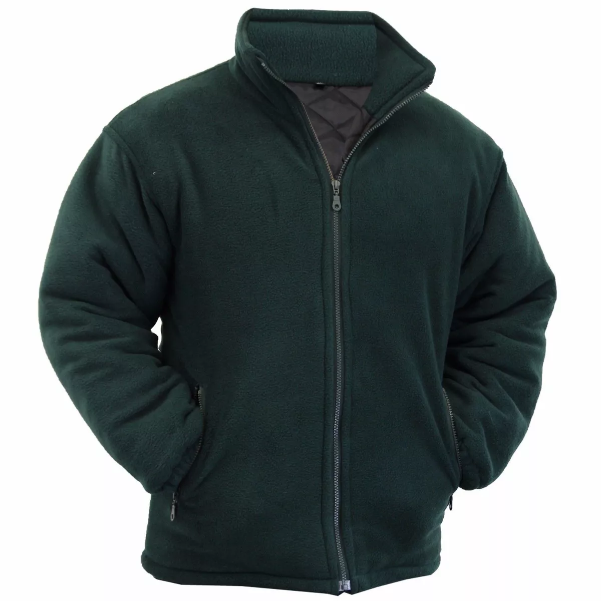 Men s Padded Thick Fleece Warm Winter Jacket Full Front Zip