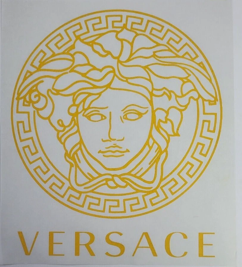 Versace Logo Iron On Heat Transfer Yellow 10.5X 12.5