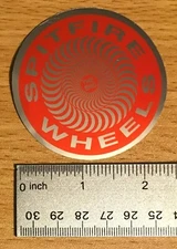 Spitfire Wheels Sticker 2.5 in. Round Red/Foil Holographic Skateboard Decal