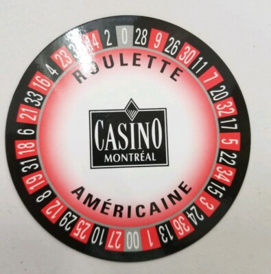 Montreal Casino Roulette (America & English) Help Card Travel Souvenir