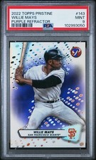 2022 Topps Pristine 143 Willie Mays Purple Refractor PSA 9 Mint #/99