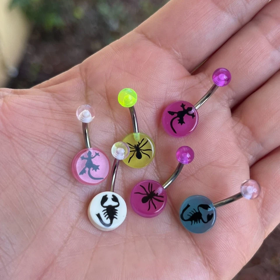 6 шт. 14G хирургическая сталь акрил пупок кнопка кольцо для женщин девочек пупок кольца быть - Изображение 2 из 4