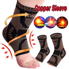 Copper Ankle Support Brace Stabilizer Foot Pain Relief Compression Sleeve Socks