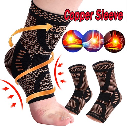 Copper Ankle Support Brace Stabilizer Foot Pain Relief Compression Sleeve Socks - 第 1/13 張圖片