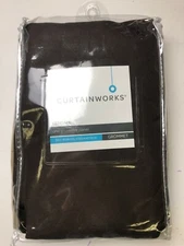 Curtainworks Kendall Window Curtain Panel Colorblock Brown Taupe 8037-G 52x84