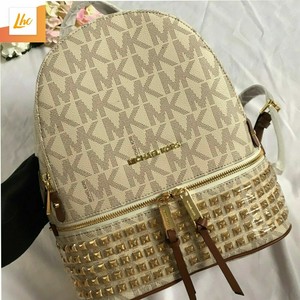 MICHAEL KORS Rhea Vanilla Logo Stud Medium Backpack RRP £ ...