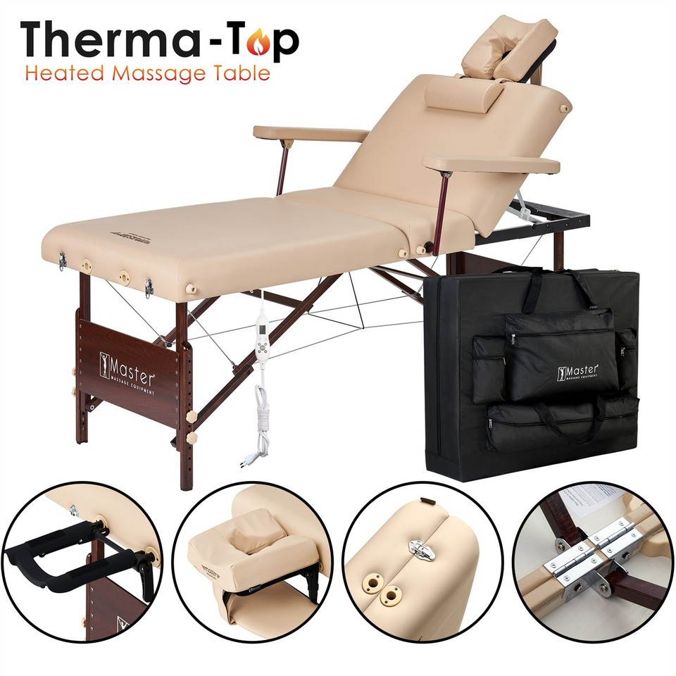 Master Massage Montclair Massageliege – Klappbar, 71 X 213 Cm, Verstellbare Höhe 61–86 Cm, Trägt Bis 340 Kg, Inkl. Zubehör