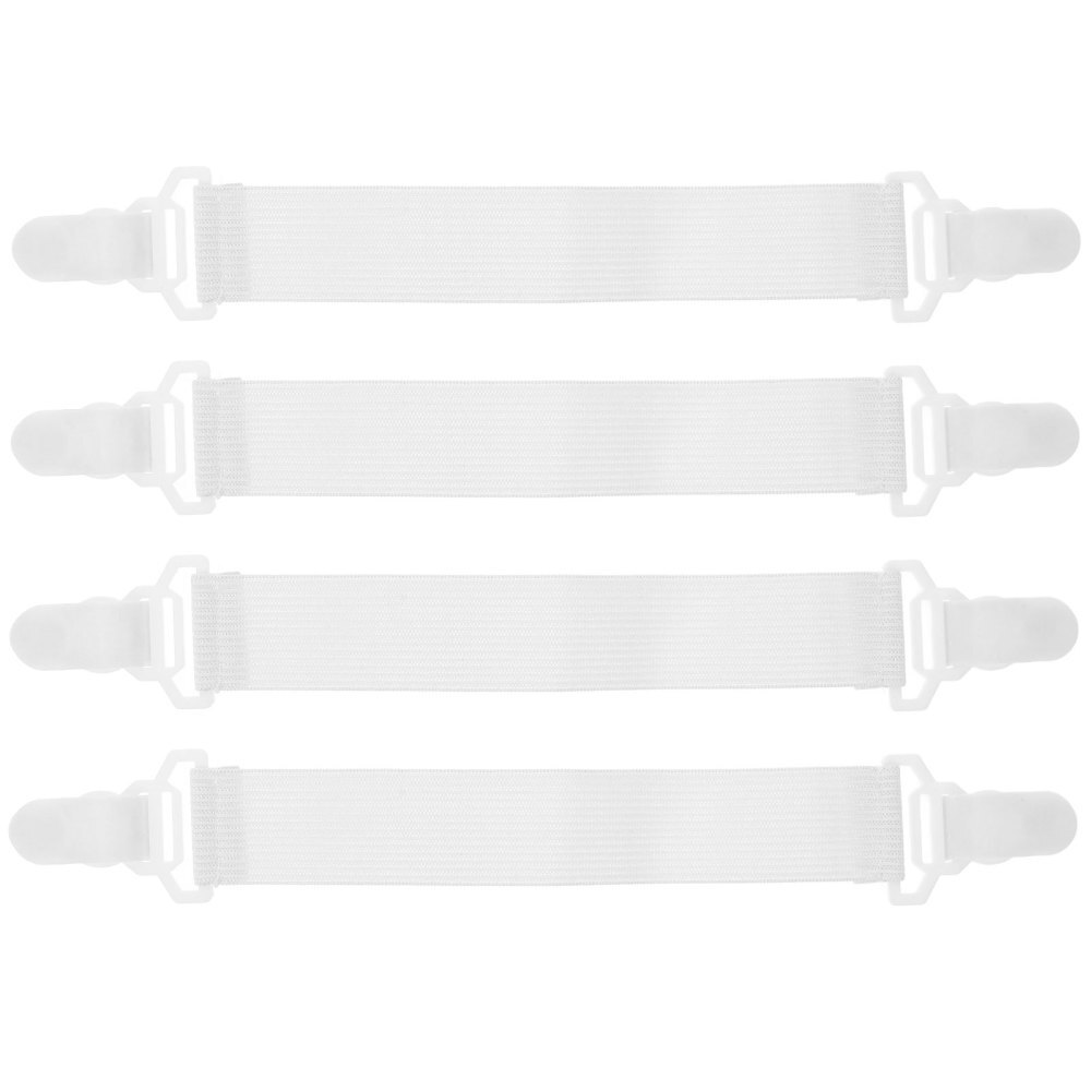 4 Pcs Bed Sheet Holders with Buttons Garter Style Fastener Straps