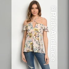 NWT- 💐PINK FLORAL PRINT STRAPY TOP 💐