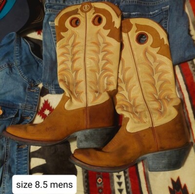 Tony Lama 3R Buckaroo Brown Leather Western Cowboy Boots  display picture 1