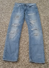American Eagle Jeans Mens 26x28 Actual 26x27 Slim Straight Distressed Core Flex