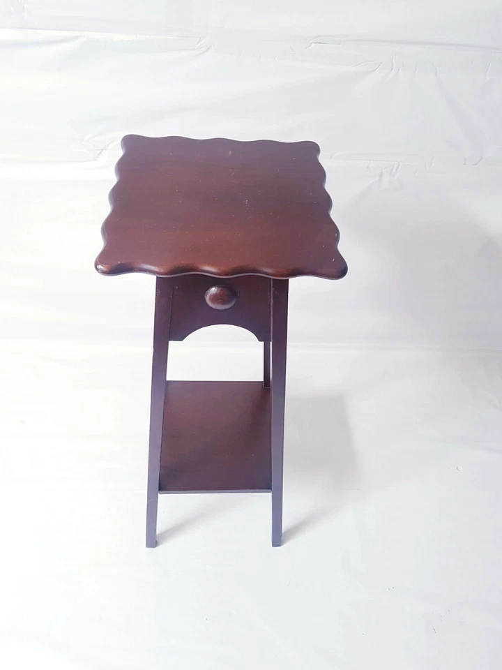 Antiguo adorno/estatua/soporte para plantas de madera de caoba alto de 2 niveles Foto 3 de 4