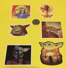 Set Of 6 Mandalorian Star Wars Vinyl Stickers Decals