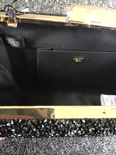 Dice Clutch Shoulder Bag, Black, Beaded, Clasp. AW23 - Picture 5 of 7