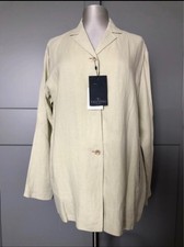 Valentino Jeans Beige Linen Oversized Jacket Size 48 Uk 14 Brand New