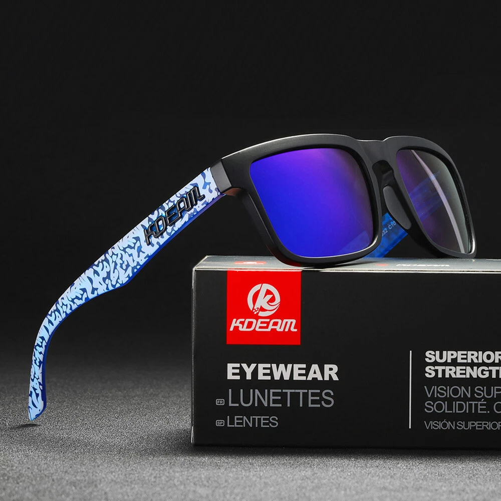 KDEAM Square Polarized Sunglasses Men Women Fishing Driving Sport Glasses UV400