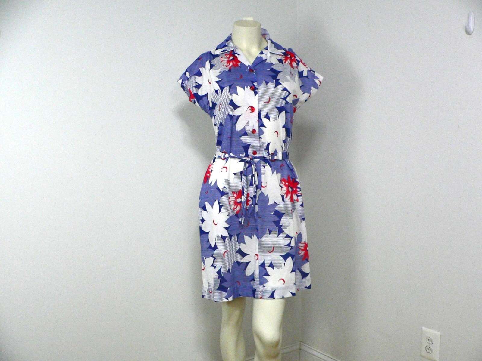 Vintage 1960's - 70's A Nancy Frock Red, White, B… - image 1