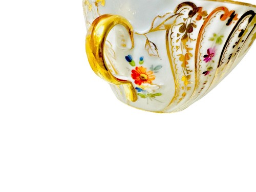 Dresden Richard Klemm Antique 1890's Florals Gild Hand Painted 2 Cups & Saucers - Picture 17 of 24