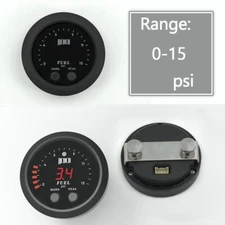 Fuel Pressure Gauge Kits with 52MM LED Display 1/8 Npt Sensor 0-15 PSI