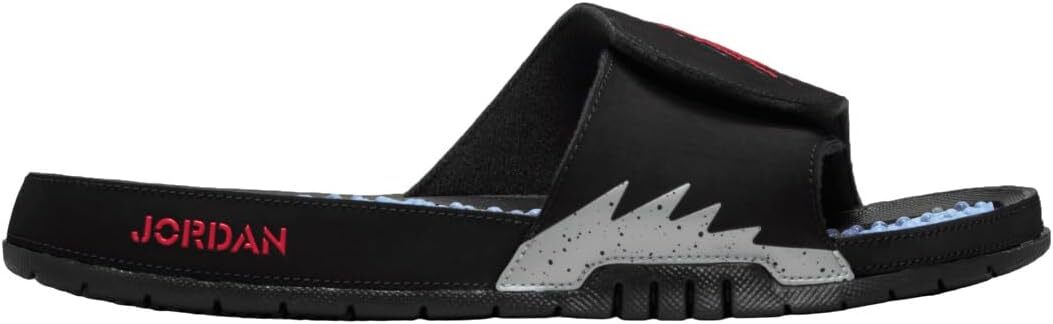 NIKE★JORDAN HYDRO V SLIDE★BLACK/FIRE RED-SILVER Men's Jordan Hydro V Retro Black/Fire Red-Silver (555501 061