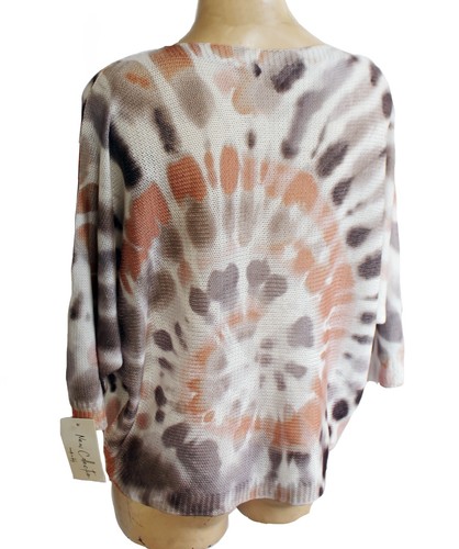 Light 3/4 batwing sleeve Viscose blend knitted jumper UK Size 10/12 tie dye new - Picture 5 of 8