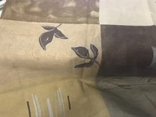 Brown Tan Silver leaf Square Fabric - 1 yards by 54" wide