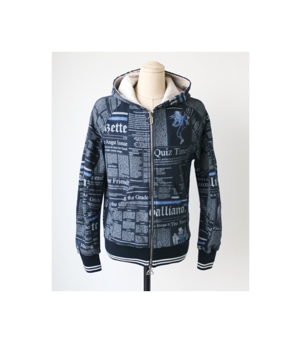 トップス archive John Galliano news paper hoodie SOLD) 2000's JOHN GALLIANO GAZETTE NEWSPAPER HOODIE