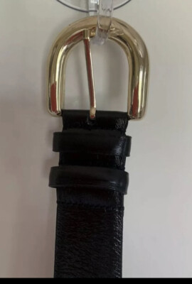 New zara Black Leather Belt With Gold Metal, Size 34 | eBay display picture 1