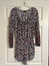American Eagle Outfitters Floral Romper Boho Artsy Mixed Prints Hippie Womens S