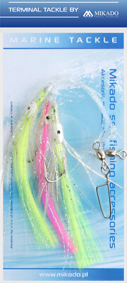 Meeresvorfach Makrelenvorfach Seelachs Pollack Haken 2/0 Octopus mit Federn