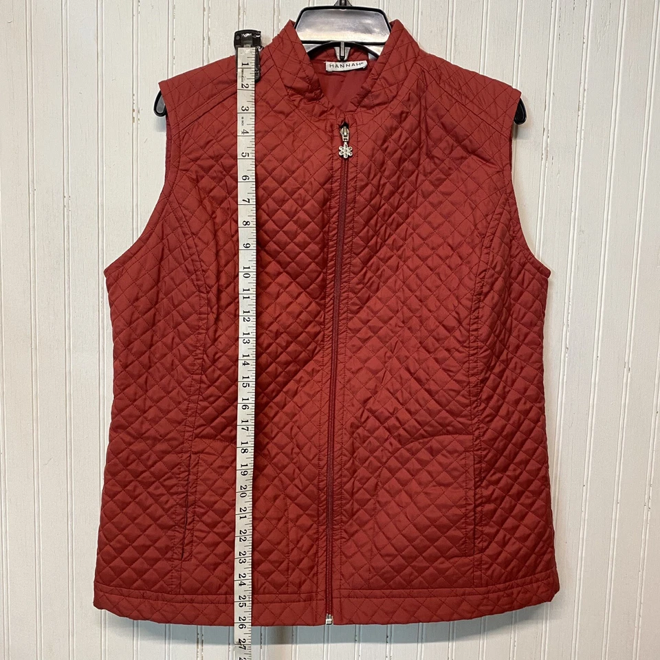 Chaleco acolchado HANNAH para mujer grande cremallera completa sin mangas bolsillos rojos informal al aire libre Foto 3 de 4